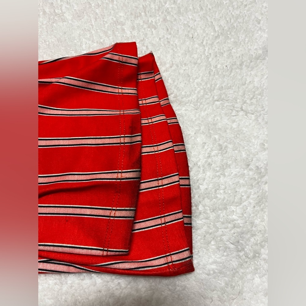 Red striped Top Shop bell bottoms - stretch waistband, stripes, size 8 - Picture 3 of 6